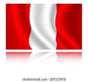 Peru flag with shadow in the wind illustration