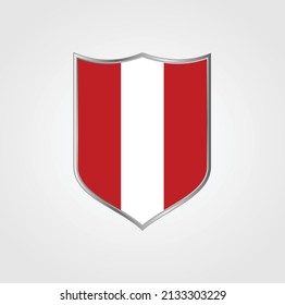 Peru Flag with Shield Frame