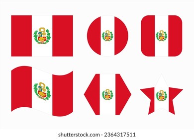 Peru flag simple illustration for independence day or election