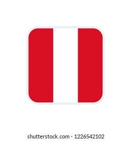 Peru flag. Peru square flag.