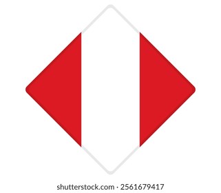 Peru  flag square  shaped. vector