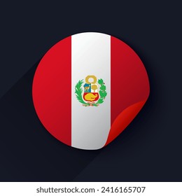 Peru Flag Sticker Vektorgrafik