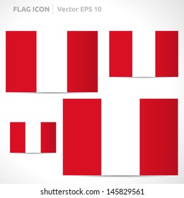 Peru flag template | vector symbol design | color red and white | icon set
