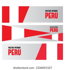 peru flag with three model fiestas patrias peru