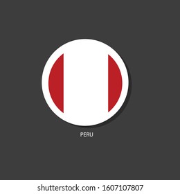 Peru flag Vector circle with flags.