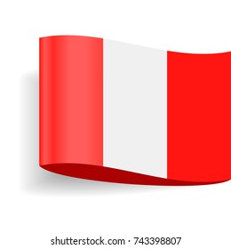 Peru Flag Vector Icon - Illustration