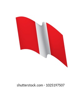 Peru flag, vector illustration on a white background