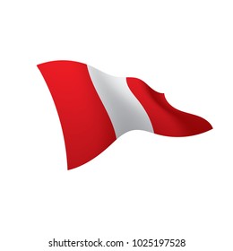 Peru flag, vector illustration on a white background