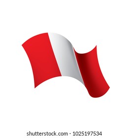 Peru flag, vector illustration on a white background