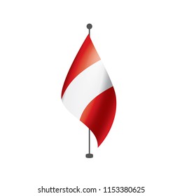 Peru flag, vector illustration on a white background