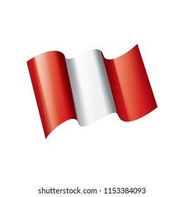 Peru flag, vector illustration on a white background