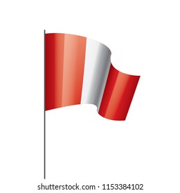Peru flag, vector illustration on a white background