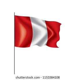 Peru flag, vector illustration on a white background