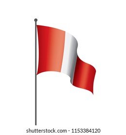 Peru flag, vector illustration on a white background