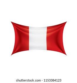 Peru flag, vector illustration on a white background