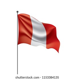 Peru flag, vector illustration on a white background