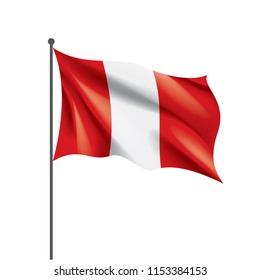 Peru flag, vector illustration on a white background