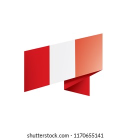 Peru flag, vector illustration on a white background