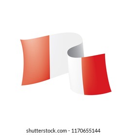 Peru flag, vector illustration on a white background