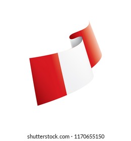 Peru flag, vector illustration on a white background