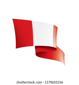 Peru flag, vector illustration on a white background