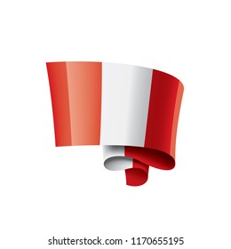 Peru flag, vector illustration on a white background