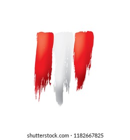 Peru flag, vector illustration on a white background.
