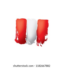 Peru flag, vector illustration on a white background.