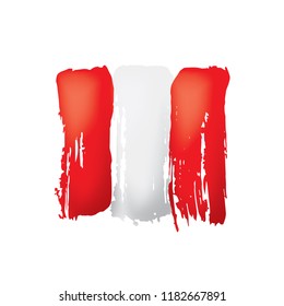 Peru flag, vector illustration on a white background.