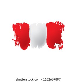 Peru flag, vector illustration on a white background.