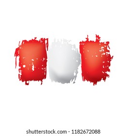 Peru flag, vector illustration on a white background.