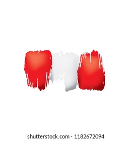 Peru flag, vector illustration on a white background.