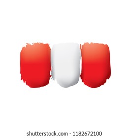 Peru flag, vector illustration on a white background.