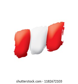 Peru flag, vector illustration on a white background.
