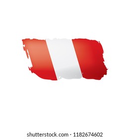 Peru flag, vector illustration on a white background.