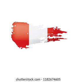 Peru flag, vector illustration on a white background.