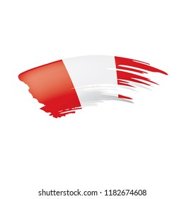 Peru flag, vector illustration on a white background.