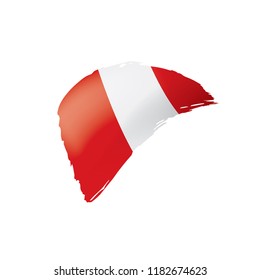 Peru flag, vector illustration on a white background.