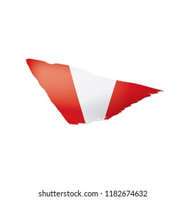 Peru flag, vector illustration on a white background.