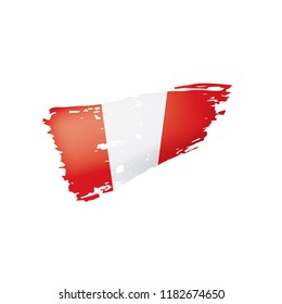 Peru flag, vector illustration on a white background.