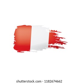 Peru flag, vector illustration on a white background.
