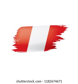 Peru flag, vector illustration on a white background.