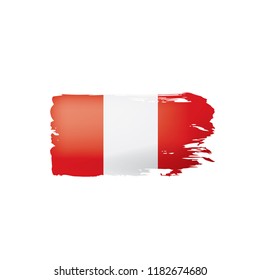 Peru flag, vector illustration on a white background.