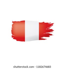 Peru flag, vector illustration on a white background.