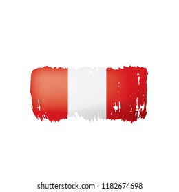 Peru flag, vector illustration on a white background.