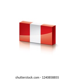 Peru flag, vector illustration on a white background