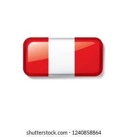 Peru flag, vector illustration on a white background