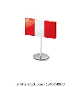 Peru flag, vector illustration on a white background