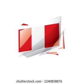 Peru flag, vector illustration on a white background