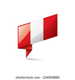 Peru flag, vector illustration on a white background